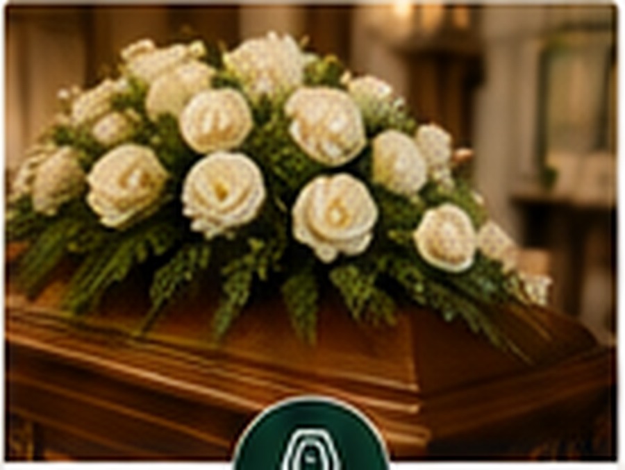 Allestimento floreale su cofano funebre